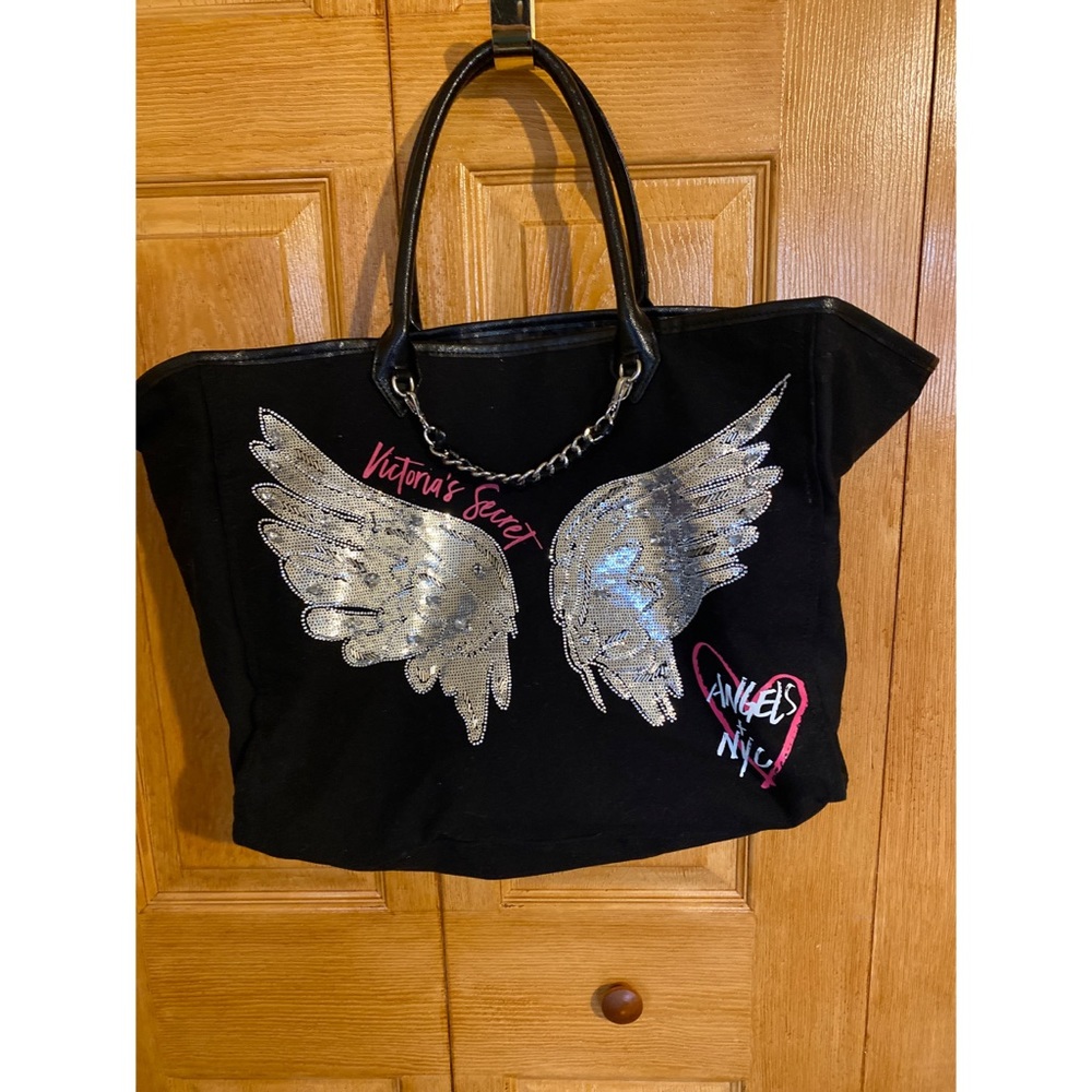 Victoria’s Secret open embellished tote bag.
